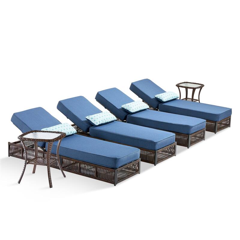 Pocassy Outdoor Lounge Chairs, Pool Lounge Chairs with Adjustable Backrest