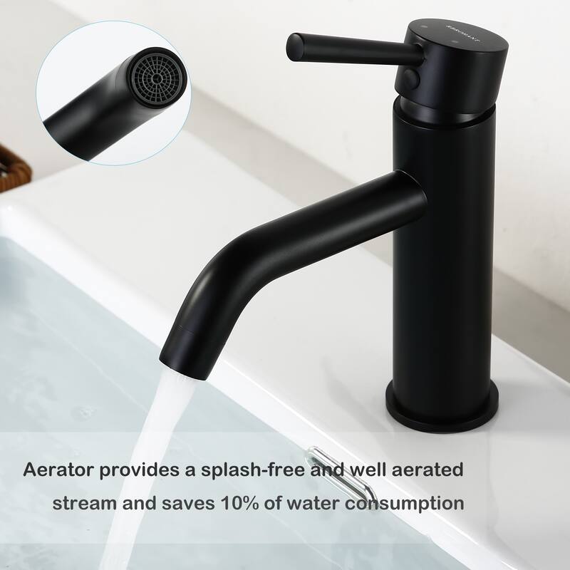 Single Hole Bathroom Sink Faucet with Single-Handle in Black / Gold, Deck-mounted