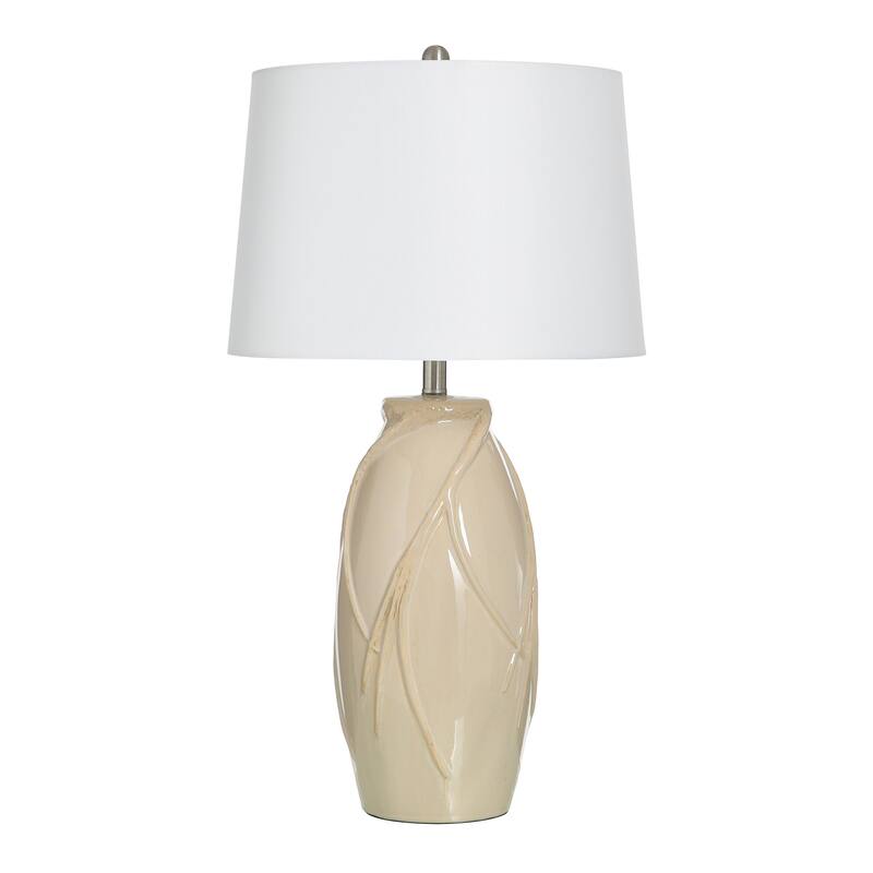 StyleCraft Starlite Ceramic Table Lamp - Starlite Cream, Off-White