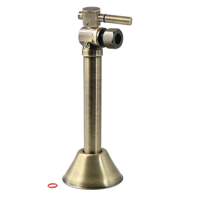 Kingston Brass Vintage 1/2" Sweat x 3/8" OD Comp Angle Shut-Off Valve with 5" Extension - Antique Brass