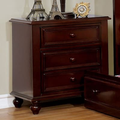 Wooden Nightstand With 2 Drawers