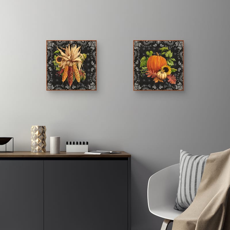 Chalk Corn & Chalk Pumpkin by Geoff Allen Canvas Art Prints