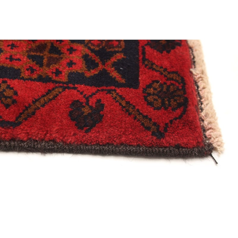 ECARPETGALLERY Hand-knotted Teimani Red Wool Rug - 3'7 x 6'11