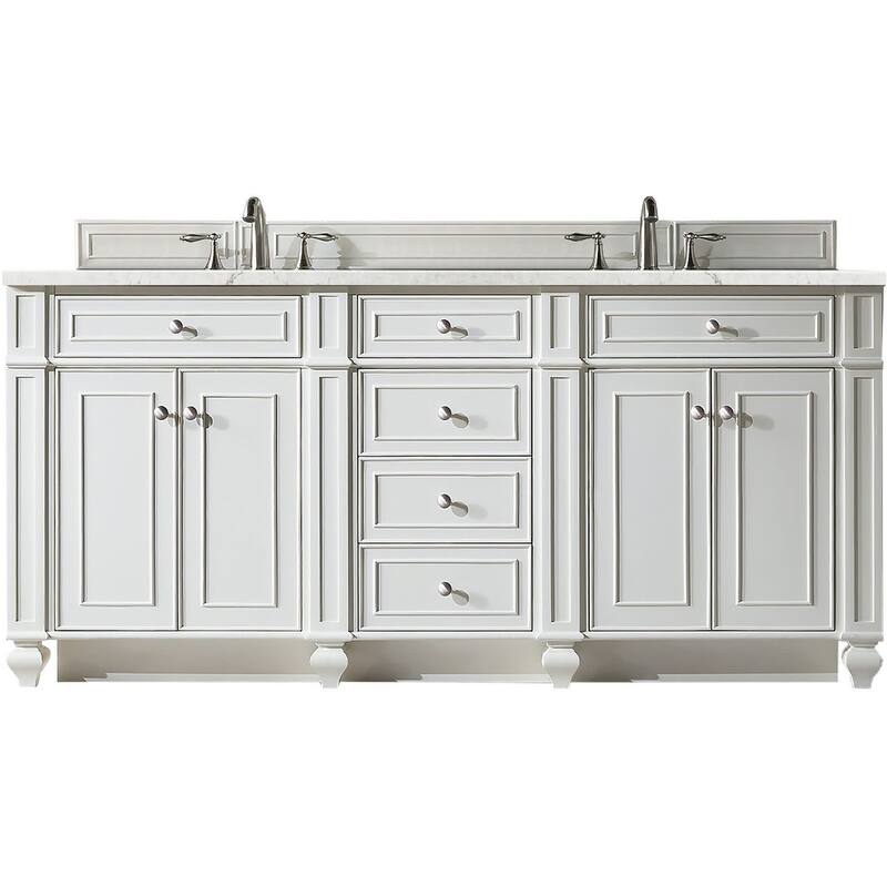 James Martin Vanities 157-V72-FEJP Bristol 72" Free Standing Double - Bright White