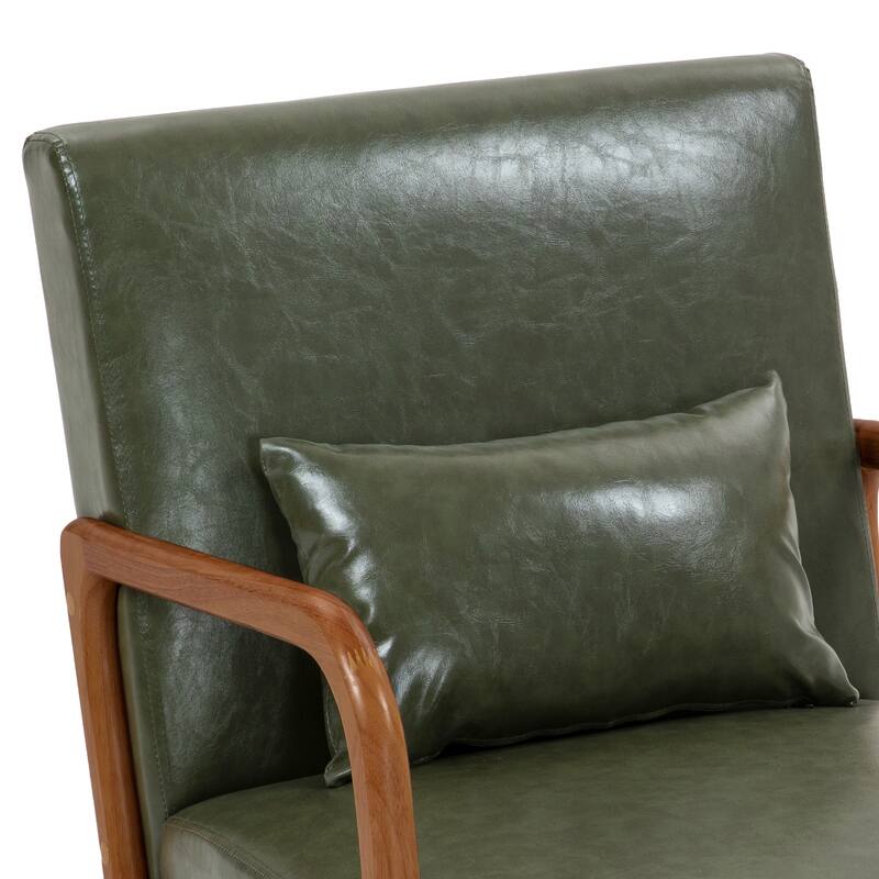 2 Set Mid Century ModernUpholstered Accent Chairs Armchair with Pillow