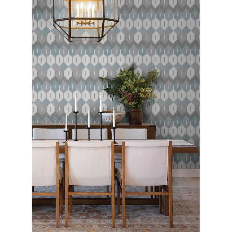A-Street Prints Abilene Denim Ikat Wallpaper
