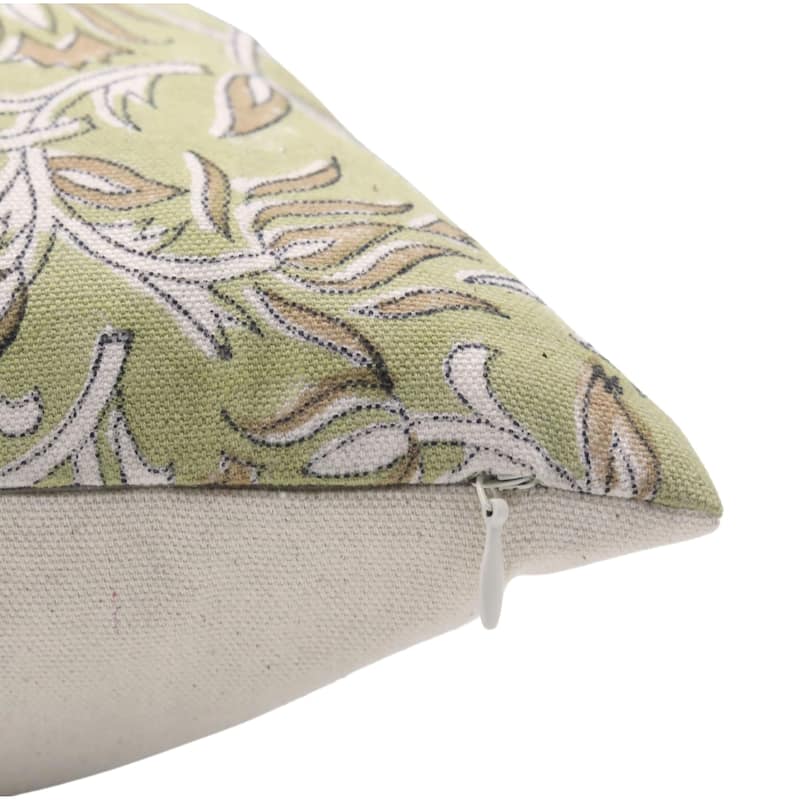 Fabdivine Hand Block Print Pillowcase in Cotton for Hotel Floral Cushion Cover Farmhouse Throw Décor, Coastal Tulip