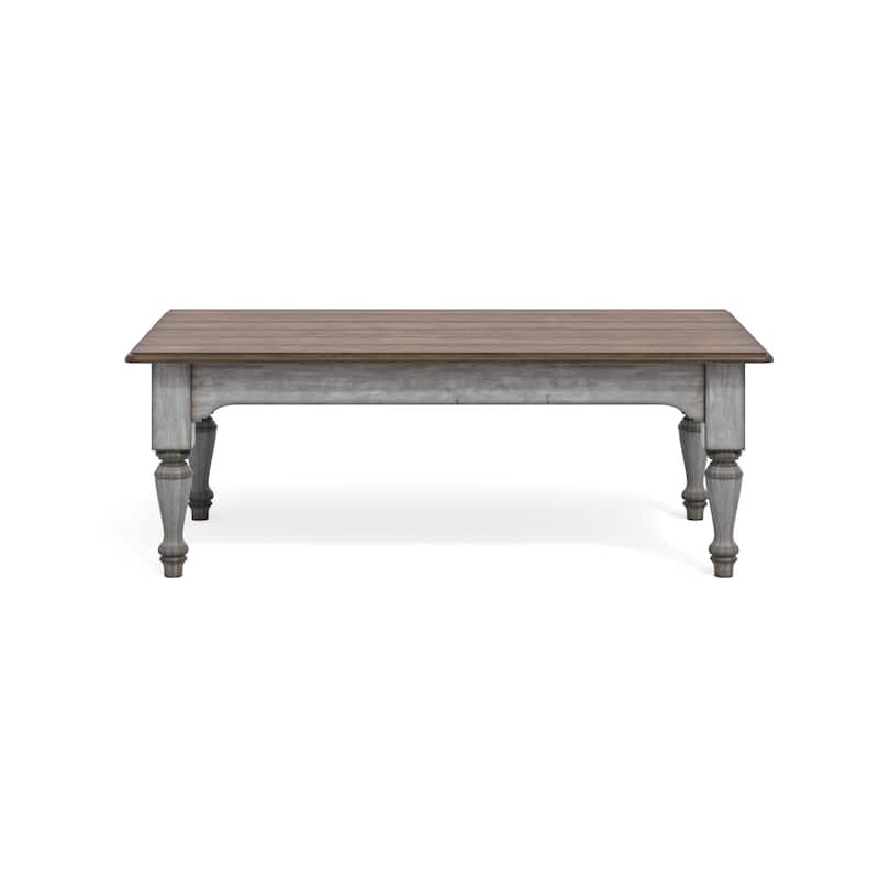 Plymouth Gray Wood Rectangular Coffee Table - 52" x 20" x 28"