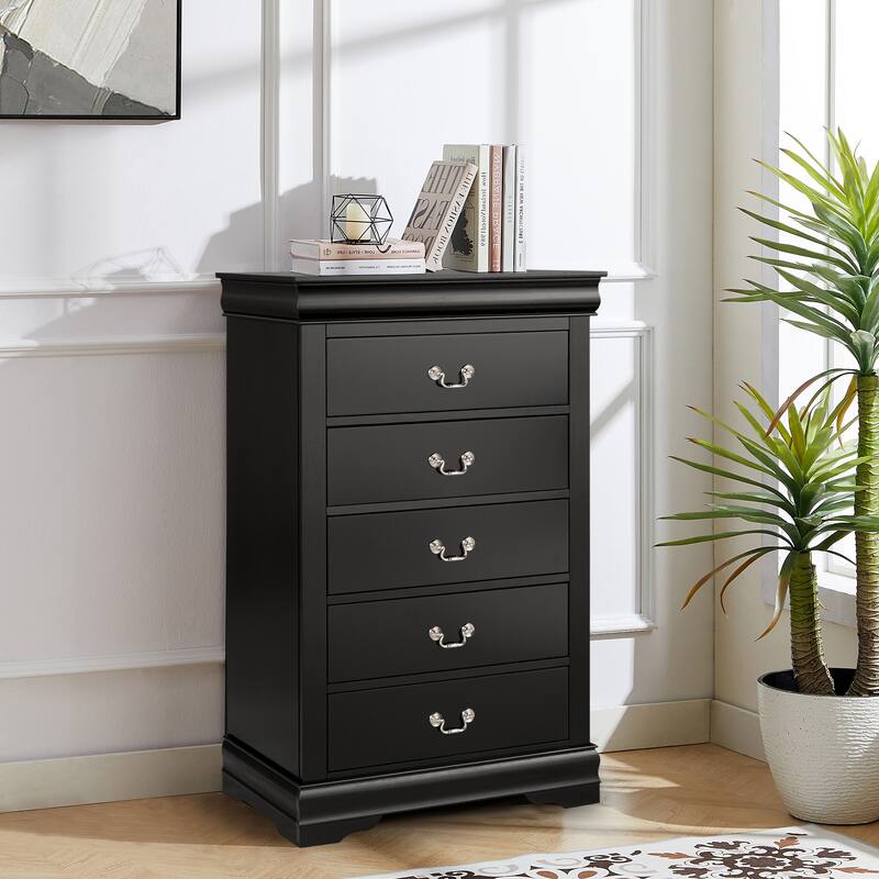 Modern Solid Wood Chest Drawers with 5-Drawer