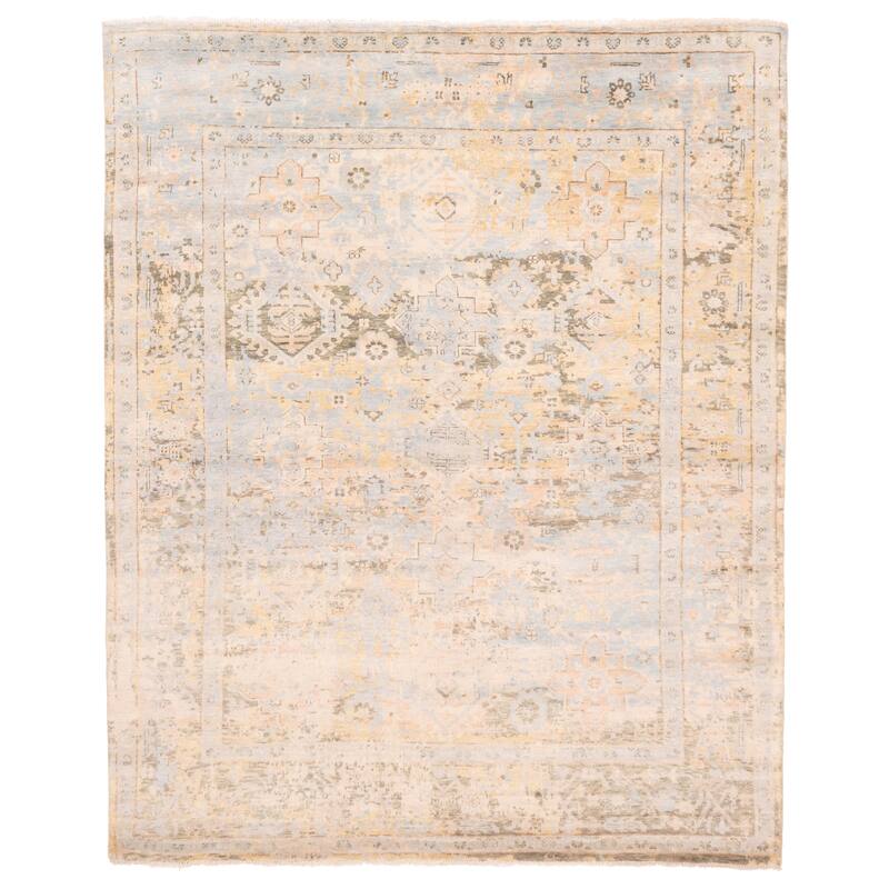 ECARPETGALLERY Hand-knotted Jules Serapi Light Blue Wool Rug - 8'0 x 9'11