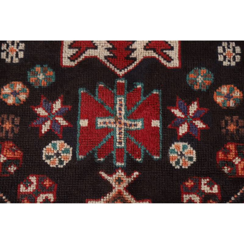 Hamedan Persian Vintage Area Rug Handmade Wool Carpet - 4'0"x 7'0"