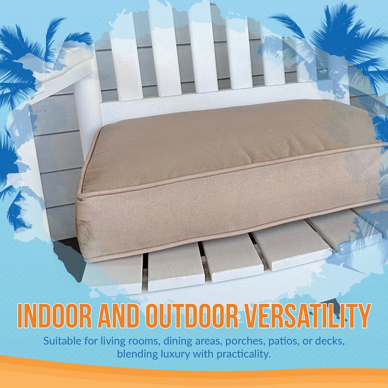 Island Retreat All-Weather Outdoor Solid Color Seat Cushion (Set of 2) - 18.5-in L x 16-in W x 3-in D
