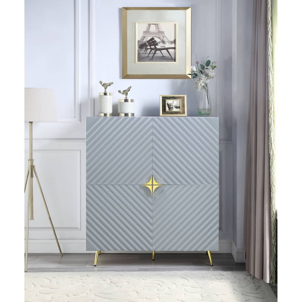 Modern Glossy Accent Cabinet with Stylish Design for Home Enhancement