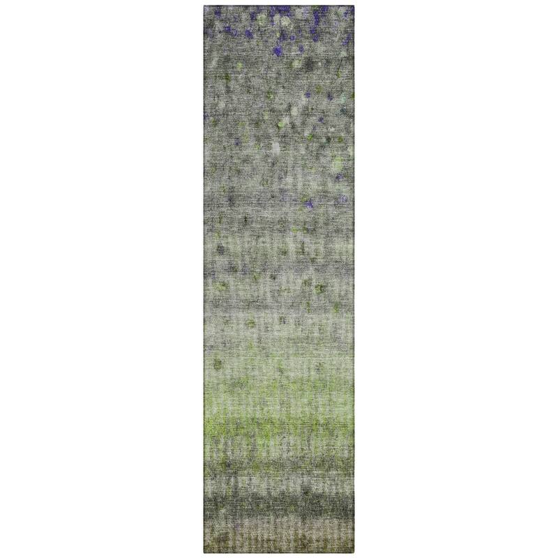 Machine Washable Indoor/ Outdoor Ombre Stripes Chantille Rug