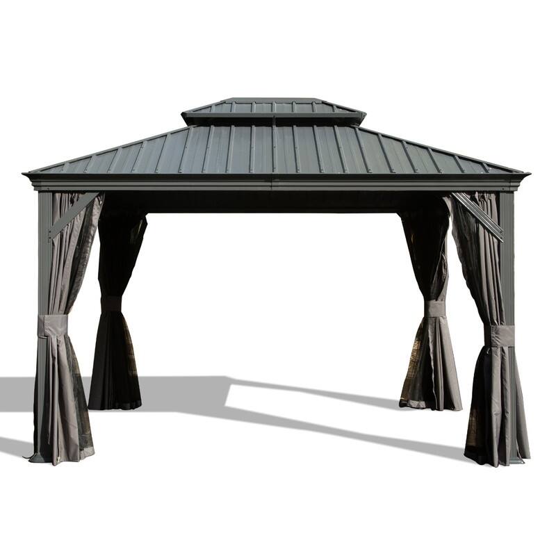 Domi Hardtop Gazebo with Galvanized Steel Double Roof and Aluminum Frame