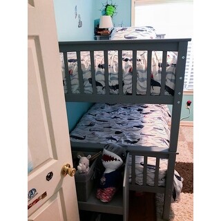 Taylor & Olive Como Wood Mission Twin Bunk Bed with Trundle Unit