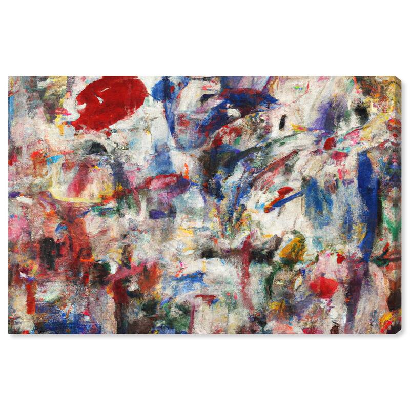 Wynwood Studio Canvas Abstract Dalinsky Due Blue and Dark Red Modern & Contemporary Wall Art Canvas Print