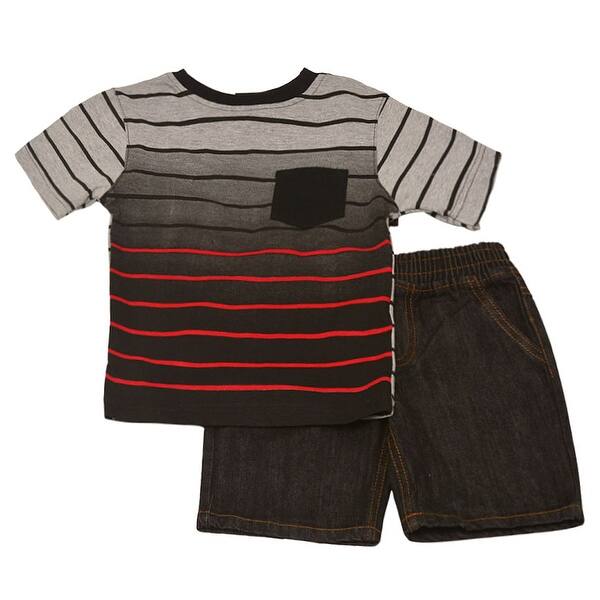 Shop Quad Since 1976 Seven Boys Gray Ombre Stripe Tee 2 Pc Shorts