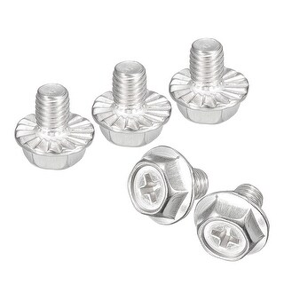thumbnail image 2 of 20pcs M6x35mm 304 Stainless Steel Phillips Hex Flange Bolts - Rust Resistant Machine Screws 2 of 11