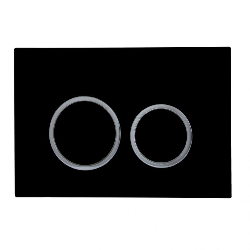 Fine Fixtures Concealed Tank Push Button (Actuator) - Black Round - Push Plates (Plastic)