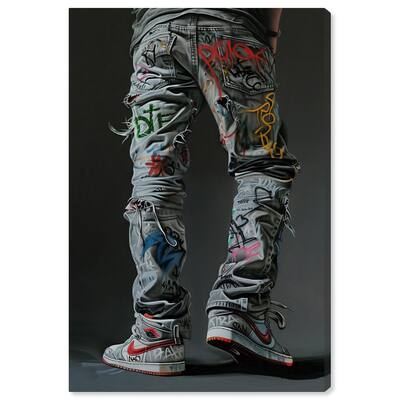 Graffiti Jeans and Sneakers Canvas by Art Remedy, Gallery Wrapped