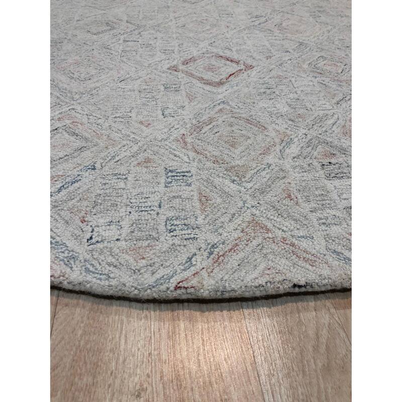 Hand-tufted Wool MULTY Transitional Geometric Modern Tufted Rug - 6' x 6'