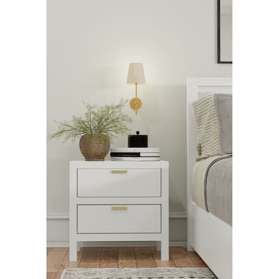 Carmel 2 Drawer Nightstand, White