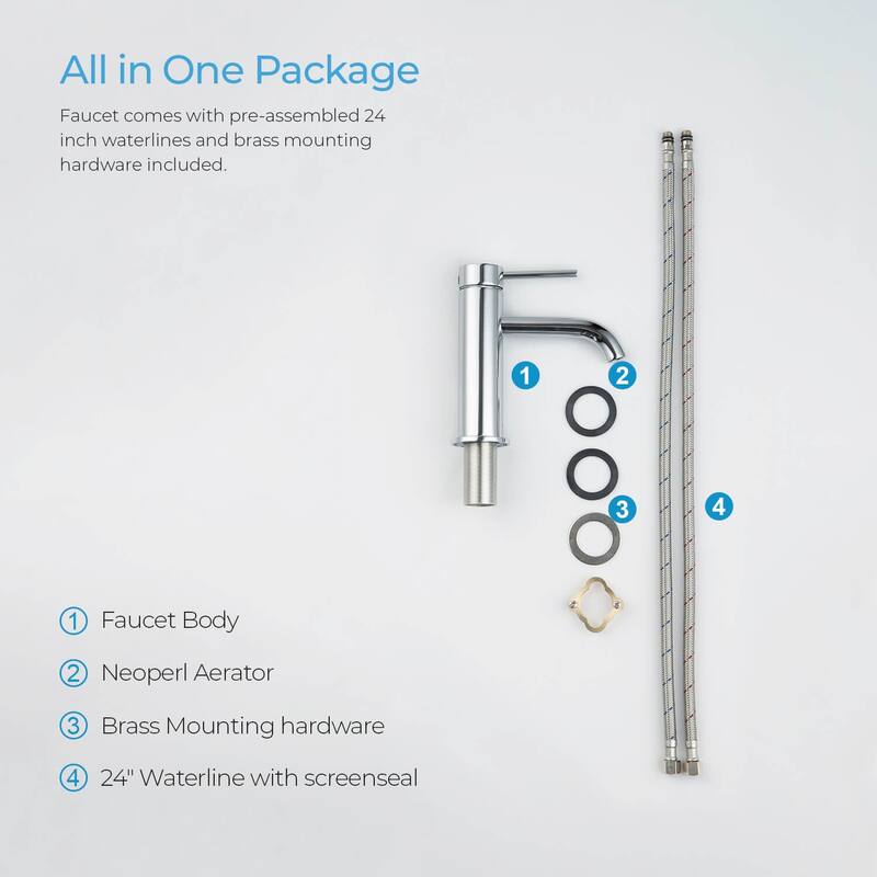 Lead Free Single Handle Bathroom Faucet with Water Hose
