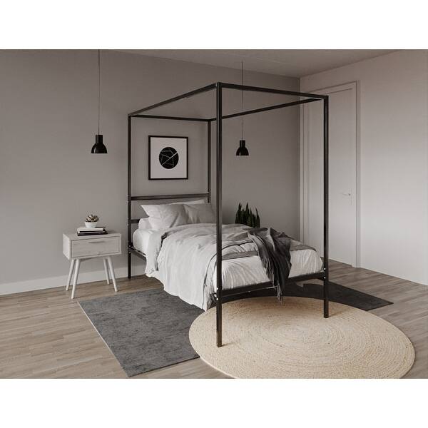 Charles Queen Canopy Bed Black Overstock 31924795