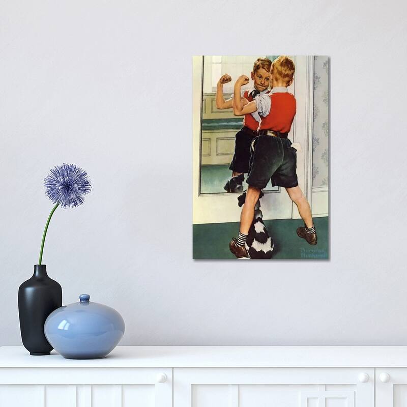 iCanvas "The Muscleman Close-up" by Norman Rockwell Canvas Print - 18x12x1.5