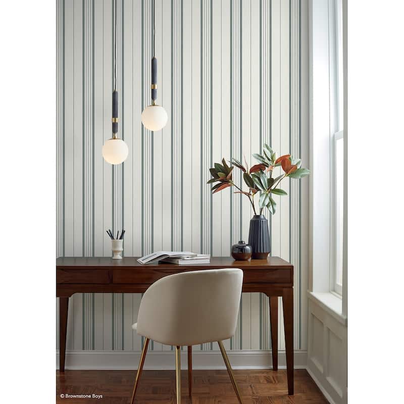 NuWallpaper Brownstone Boys Townhouse Stripe Dusk Peel and Stick Wallpaper - N/A
