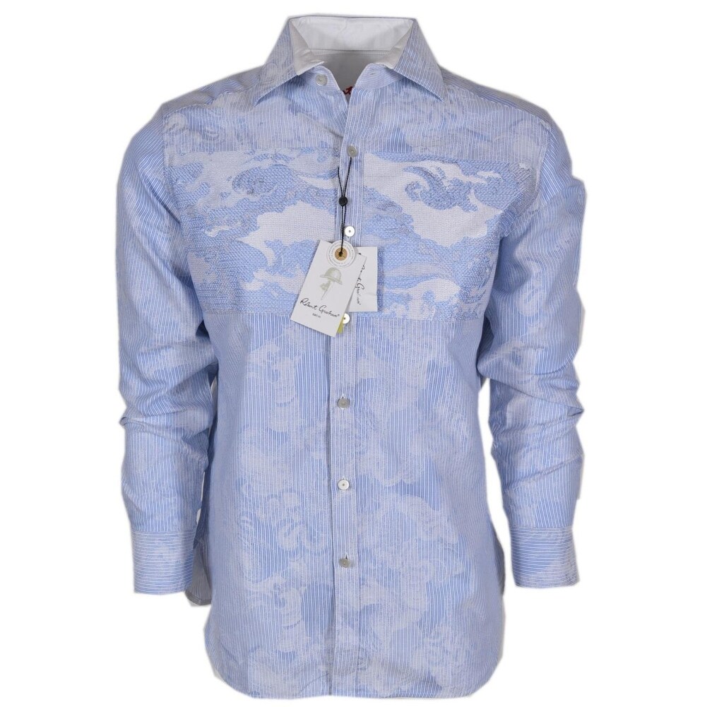 Robert Graham Mens Long/ Slim Fit Jacquard Stripe Dress Shirt