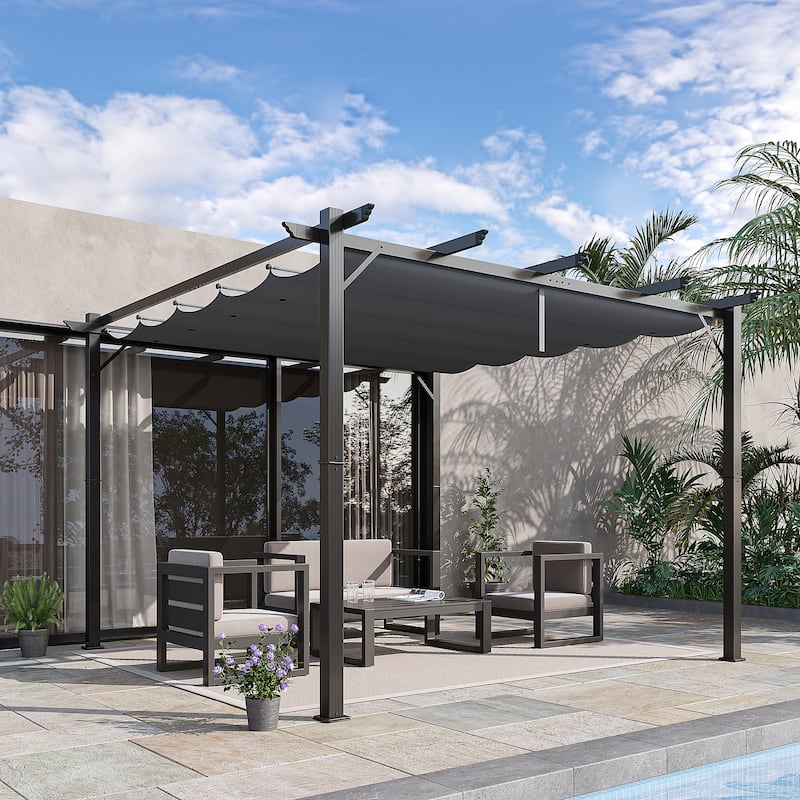 Outsunny Aluminium 10' x 10' Outdoor Pergola with Canopy Cover