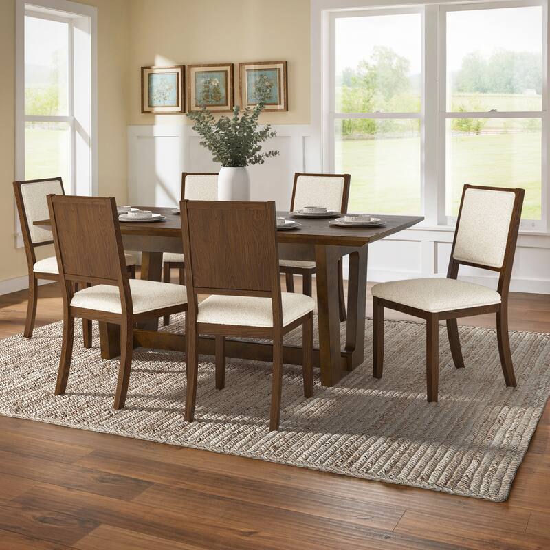 Harstad 72" Rectangular Dining Set with Boucle Fabric Chairs by iNSPIRE Q Modern