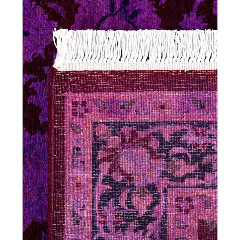 Overdyed One-of-a-Kind Hand-Knotted Area Rug - Purple - 3' 8" x 5' 3"