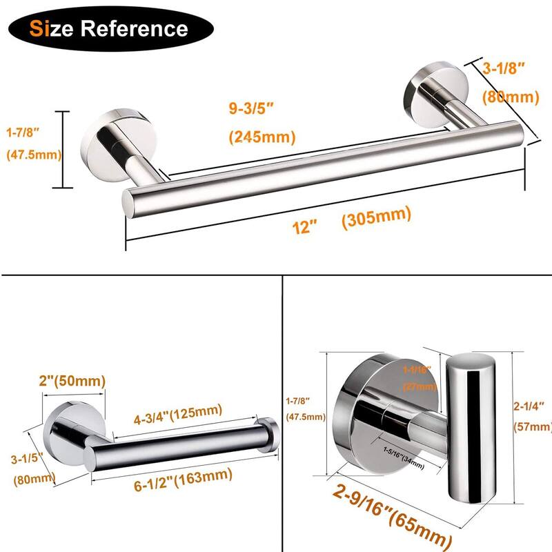 AITINKAN 3-Piece Bath Hardware Set Towel Holder Set in Stainless Steel