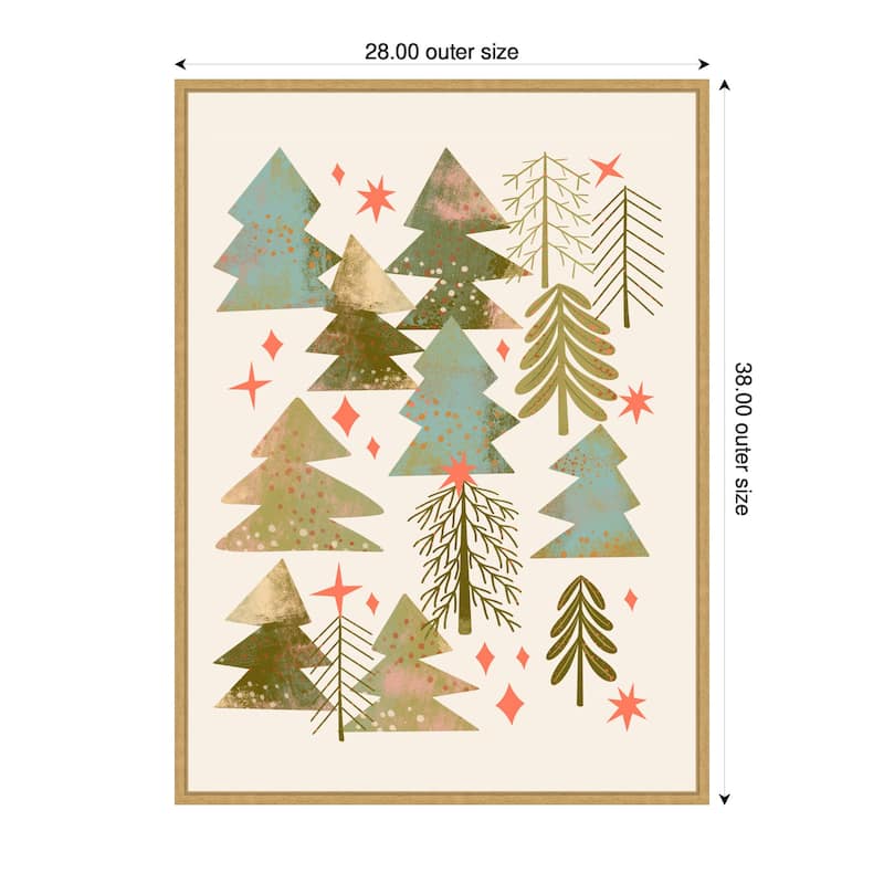 Kate and Laurel Framed Canvas Winter Forest by Nikita Jariwala