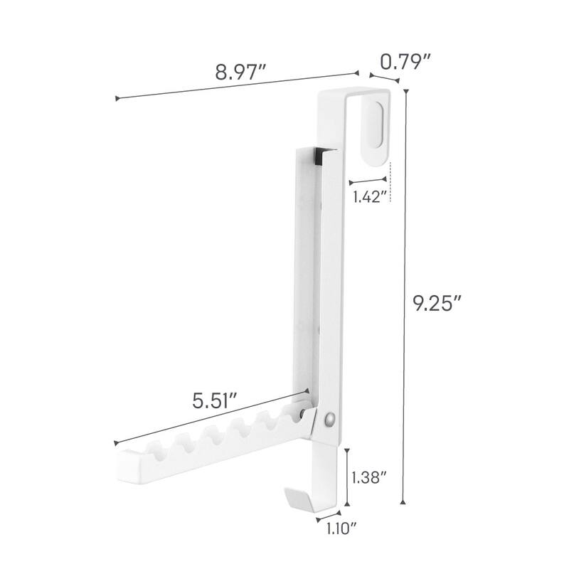 Yamazaki Home Over-the-Door Hook, Steel, 2-Hook, Holds 15.4 lbs - L 8.07 x W 0.79 x H 9.25 inches