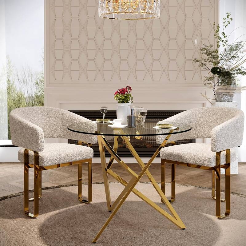 36 inch Clear Glass Round Dining Table