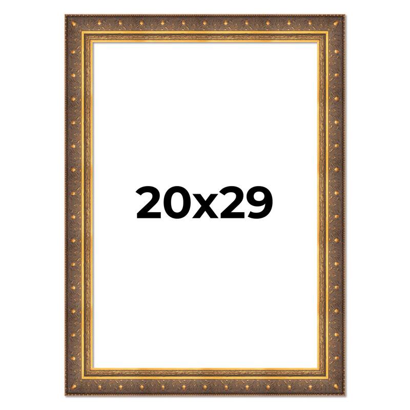 20x29 Frame Vintage Gold Solid Wood Picture Frame | 2.5 Inch Moulding