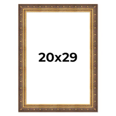 20x29 Frame Vintage Gold Solid Wood Picture Frame | 2.5 Inch Moulding