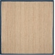 preview thumbnail 37 of 144, SAFAVIEH Natural Fiber Oceana Herringbone Seagrass Rug 6' x 6' Square - Natural/Blue