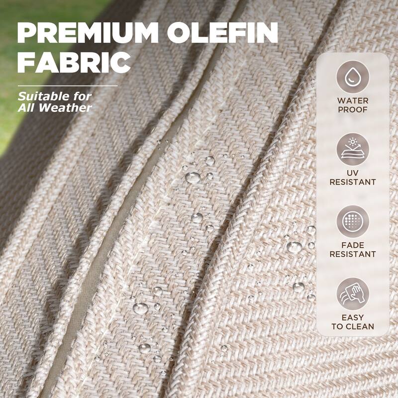 Pocassy Outdoor Wicker Sofa Glider Chair with Ottoman Set