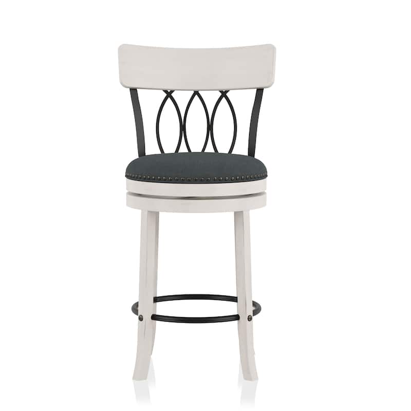 Furniture of America Wynn Contemporary Wood and Fabric Swivel Chairs (Set of 2)