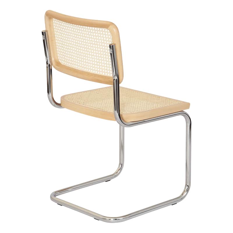 Breuer Chair Company Marcel Breuer Cesca Cane Cantilever Side Chair w/ Chrome Steel Frame (Various Wood & Cane Colors)