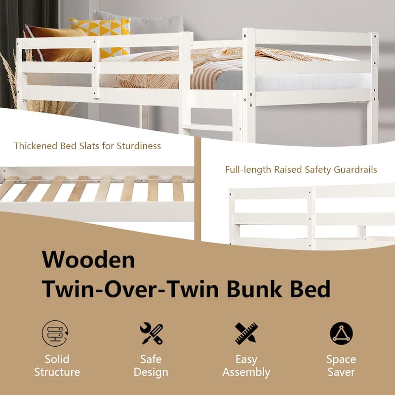Twin Bunk Bed Children Wooden Bunk Beds Solid Hardwood