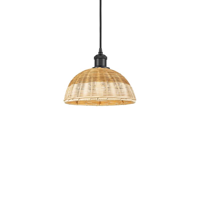 Innovations Lighting 516-1P-8-9 Bristol Natural II Pendant Bristol - Matte Black / Natural