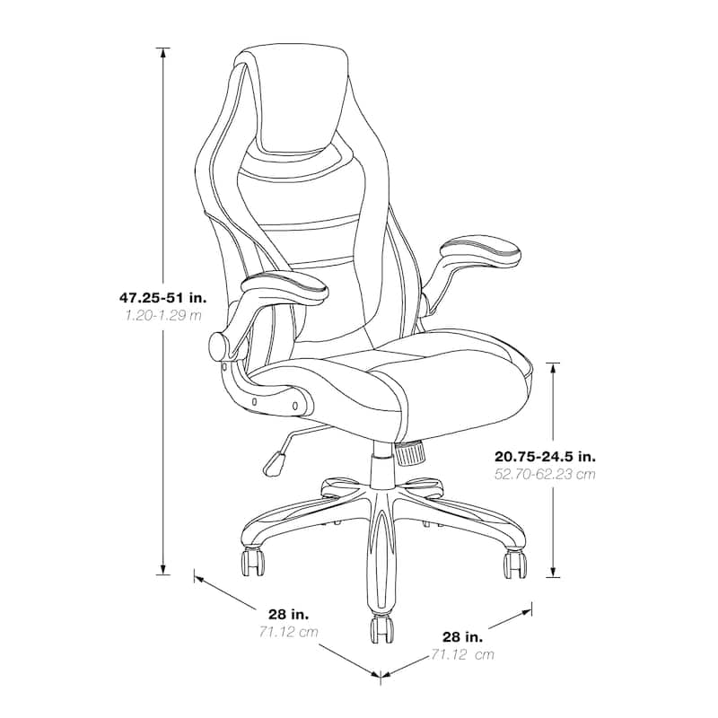 Xeno Gaming Chair in Faux Leather with Color Accents