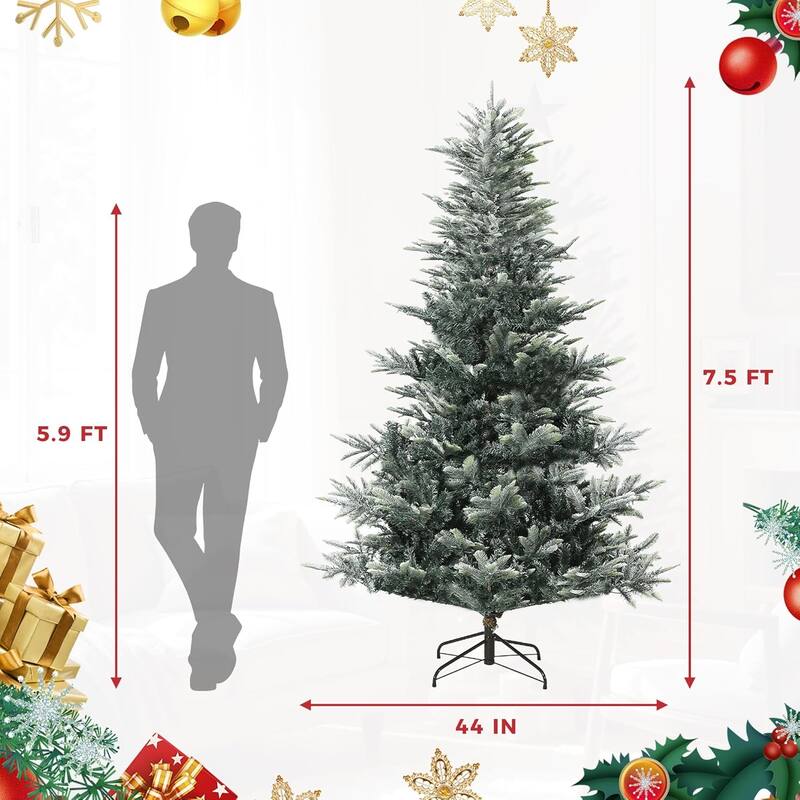 7.5 Ft Pre-Lit Slim Aspen Fir Artificial Christmas Tree