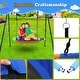 preview thumbnail 2 of 5, 440lbs Saucer Swing Set with Heavy-Duty Metal A-Frame and Adjustable Ropes